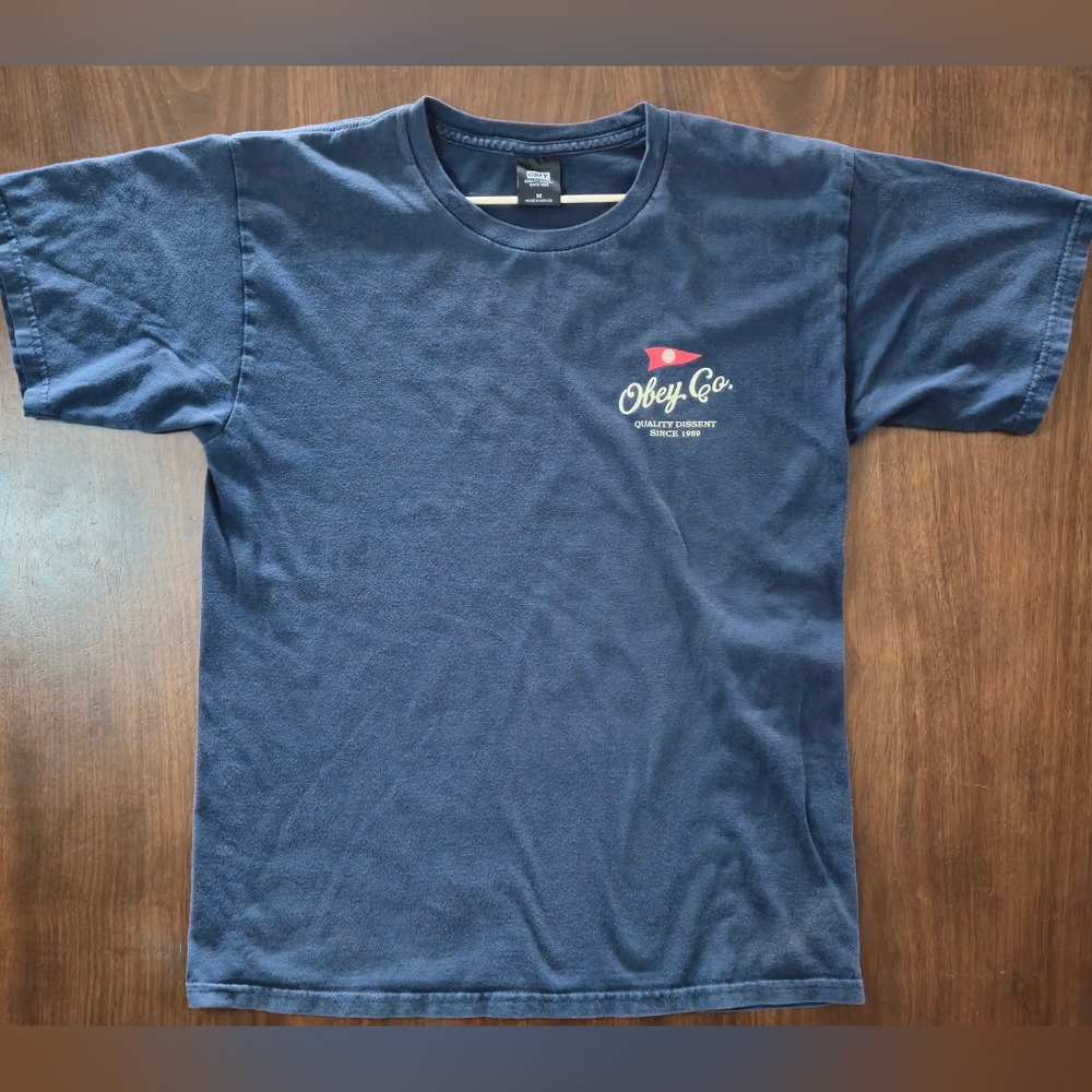 Obey Nautical Darkā Blue T-Shirt Size Medium